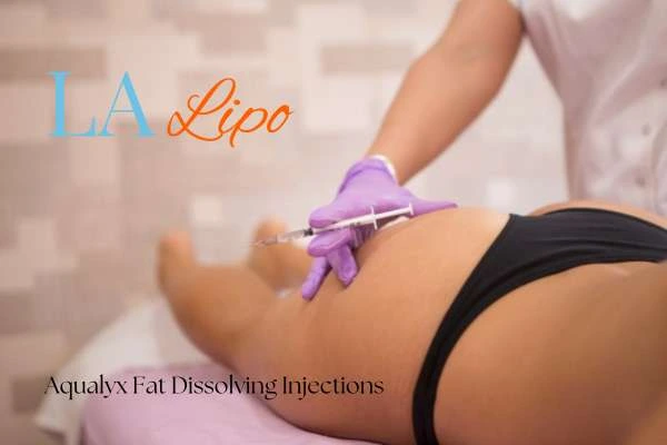 Woman having fat dissolving injections Higham Ferrers on thighs