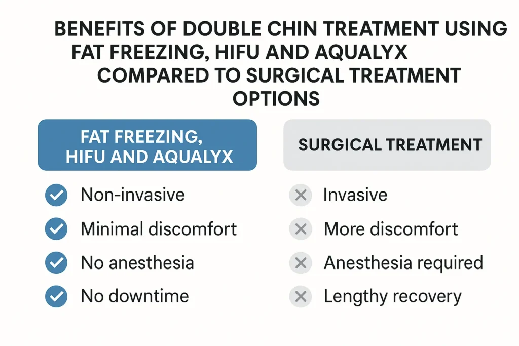 Graphic about the benefits of double chin treatment Higham Ferrers - from LA LIPO