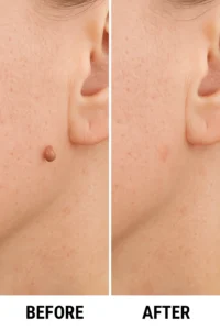Skin tags removal Higham Ferrers before and after
