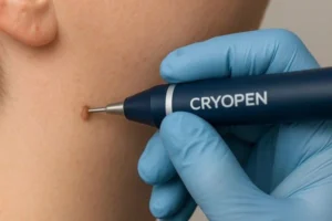 Person receiving skin tag removal Higham Ferrers