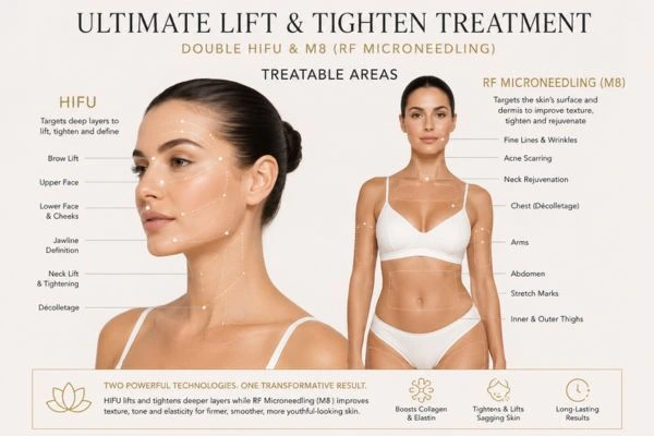 Areas of the body that can be treated - ultimate skin tighten treatment Higham Ferrers
